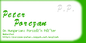 peter porczan business card